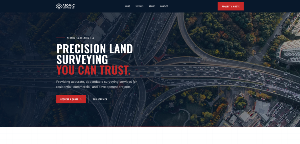 Atomic Surveying LLC website thumbnail